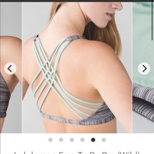 Lululemon free to be wild bra, cyber stripe size 4
